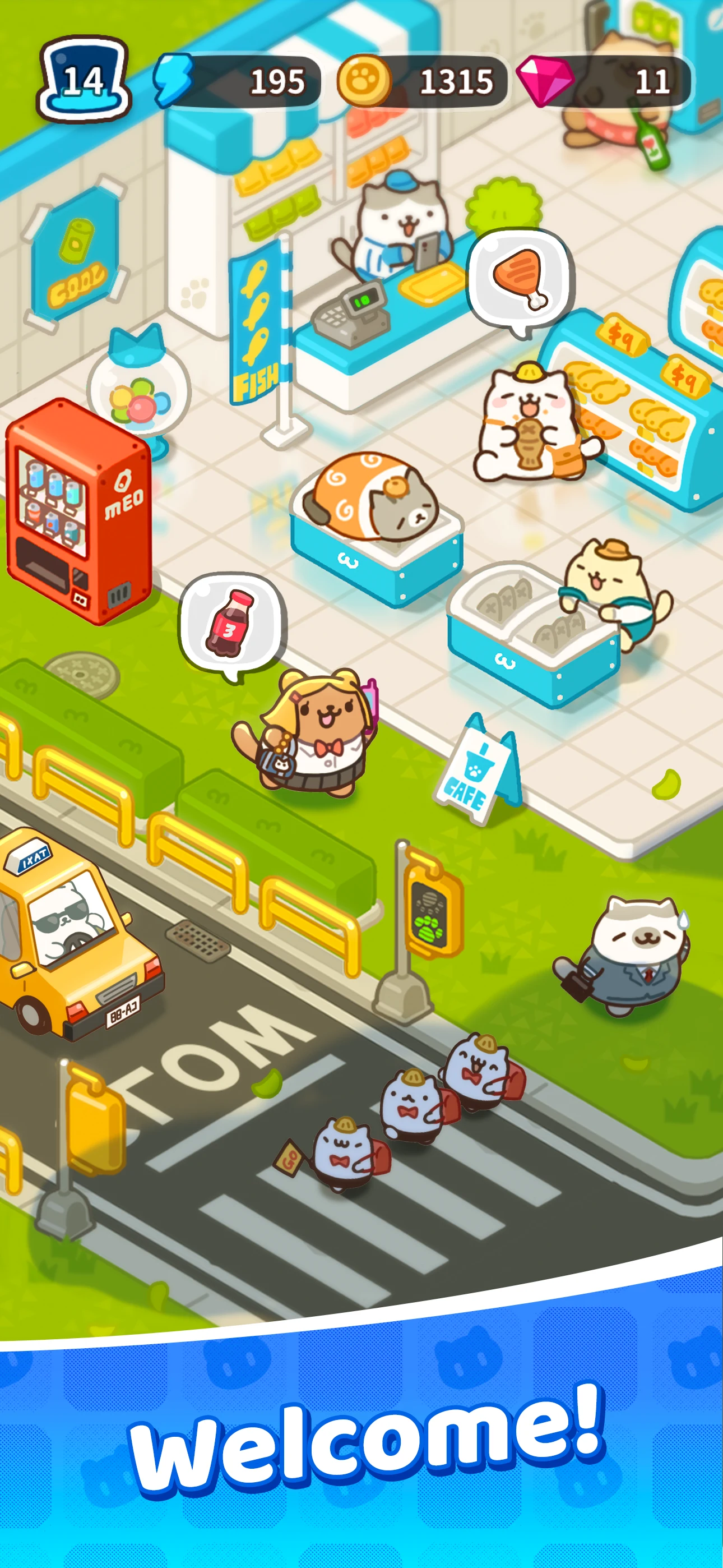 Lazy Meow City: Merge & Cats screenshot